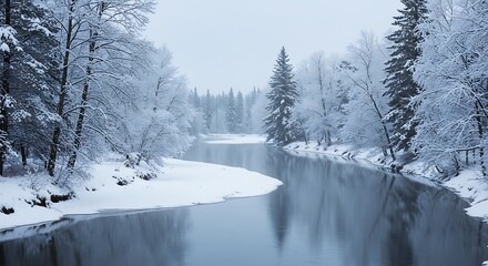 Winter river landscape