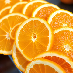Fresh Orange Slices Laid Out Neatly