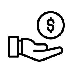 Hand Holding a Coin with Dollar Sign Icon money futuristic silhouette vector transparent icon