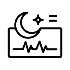 Outline Icon of a Heartbeat Line with Moon and Star futuristic silhouette vector transparent icon