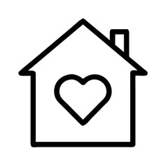 Outline of a house with a heart symbol inside home futuristic silhouette vector transparent icon