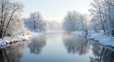 Winter river landscape
