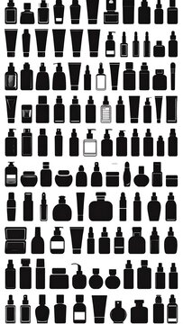 A grid showcasing diverse silhouettes of cosmetic containers