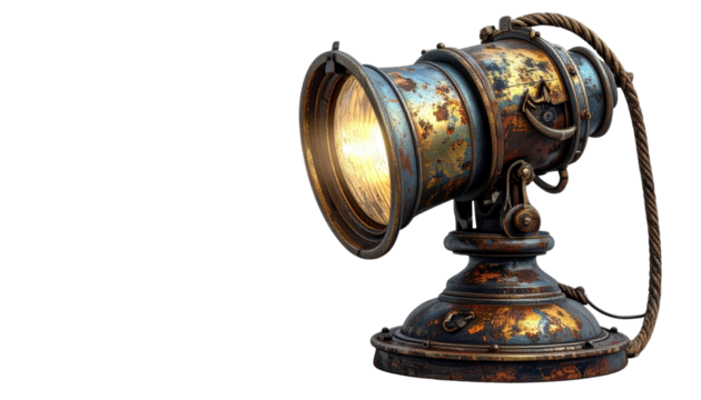 Lamp Focus Light Vintage Style Nautical Décor Rustic Vintage. Decorative Spotlight Lamp.