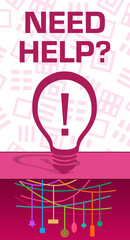 Need Help Pink Bulb Texture Text Vertical 