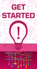 Get Started Pink Bulb Texture Text Vertical 