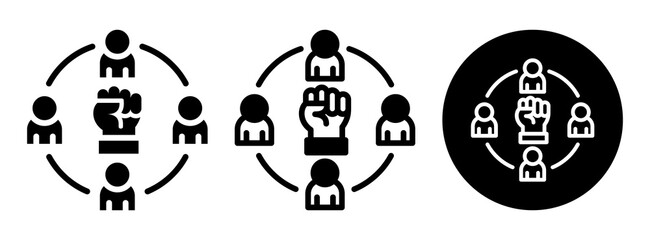 Group Strength Icon Collection Glyph & Mixed Style