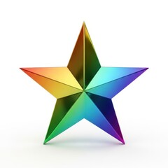 Obraz premium Radiant rainbow star shape symbolizing hope and positivity with bright vibrant colors