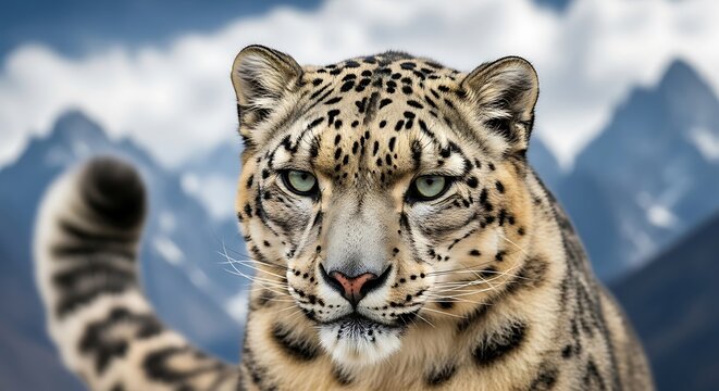 Snow Leopard Portrait. (2)
