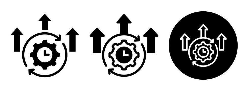 Process Improvement Icon Collection Glyph & Mixed Style