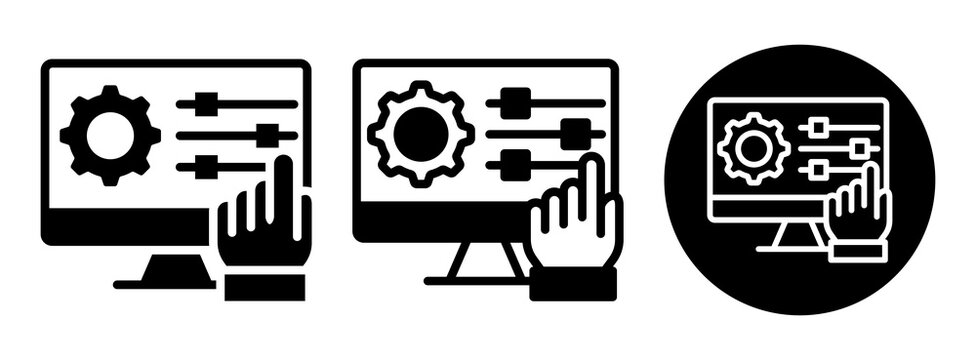 Control System Icon Collection Glyph & Mixed Style