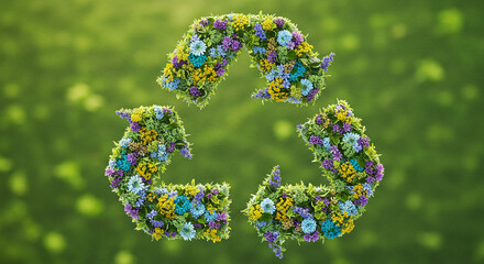 Recycling Symbol with Flowers