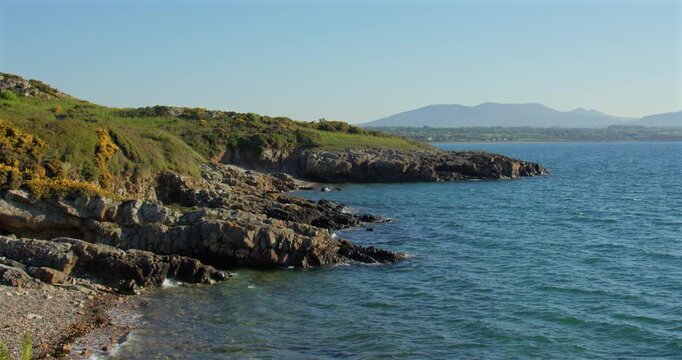 Extra wides hot Looking north on the rocky Shoreline at Hafan y Môr on Pen-y-chain, Pwllheli