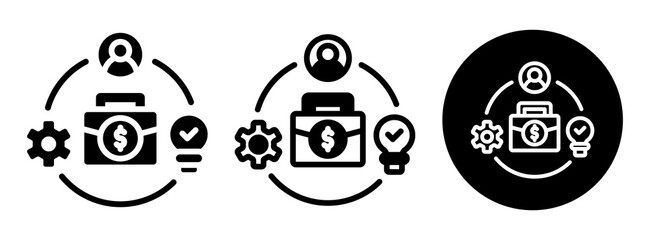 Business Model Icon Collection Glyph & Mixed Style