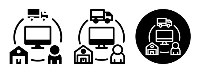 Digital Supply Chain Icon Collection Glyph & Mixed Style