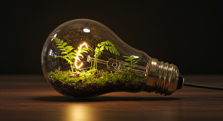 Light Bulb with Plants