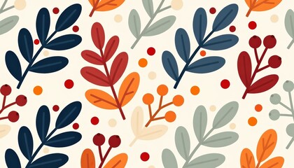 Autumn Leaves Pattern Fall Foliage Seamless Background