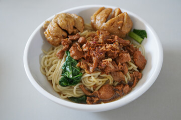 Delicious Indonesian Chicken Noodle with Meatballs