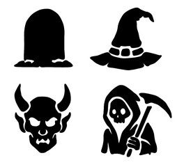 set icon for Halloween witch 