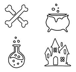 set of icons for Halloween 
