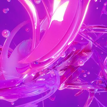 pink abstract metalheart y2k animation