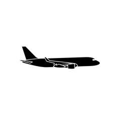 Silhouette of a Commercial Airplane in Flight.