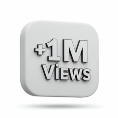 Achieving One Million Views: A modern, eye-catching digital badge celebrates a milestone of one million views, set against a clean, minimalistic backdrop.