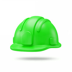 Green Safety Hard Hat: A vibrant green hard hat, emblematic of safety and diligence, hovers against a plain backdrop.