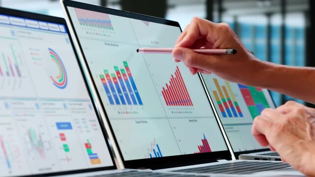 Business Stock Chart Dashboard On Computer