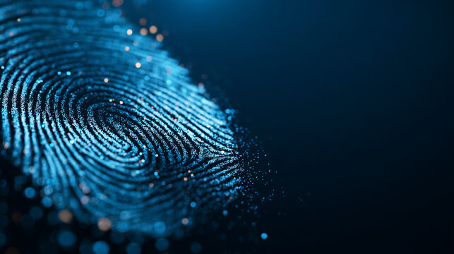 Abstract Blue Fingerprint Glow on Glass Surface with Soft Light Highlights for Creative Concepts and Design Applications