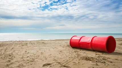 Beach Safety & Summer Fun: Red Lifebuoys, Lifeguard Rescue Gear & Tropical Paradise Seascapes