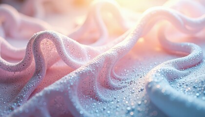 Soft Pink Fabric Texture with Water Droplets Abstract Background