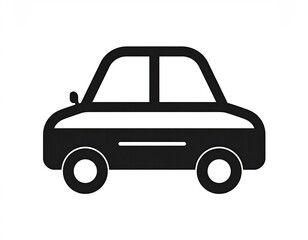 Obraz premium Simple black silhouette of a car
