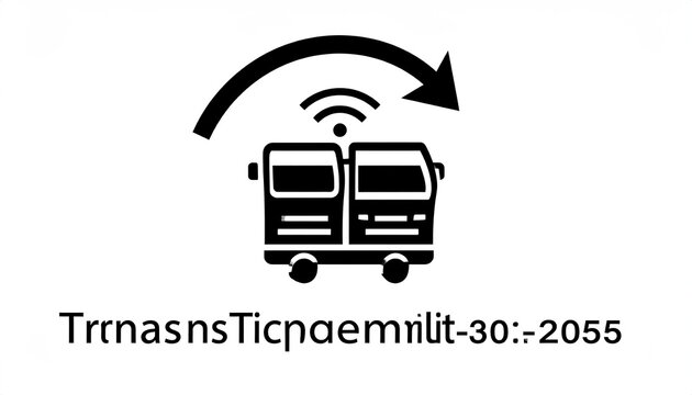 Black icon of a vehicle with a circular arrow, wireless symbol