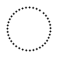 Pointed Star ring border frame on transparent background