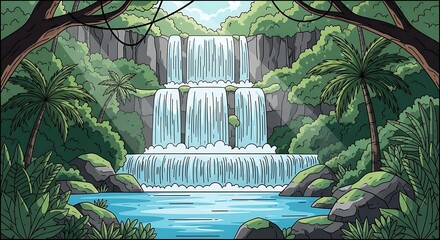 Waterfall in the Jungle. (1)