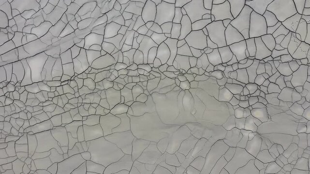 Abstract mud cracks and pattern aerial view