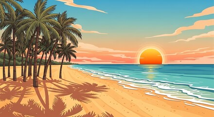 Tropical Beach Sunset. (10)