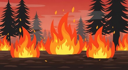 Forest fire disaster.