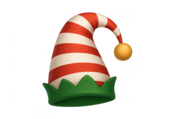 Christmas elf hat with red and white stripes