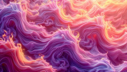 Fototapeta premium Abstract background image wallpaper. Swirling abstract design featuring flowing, wavy patterns in shades of pink, purple, and orange. Smooth, curving lines create a sense of movement and depth