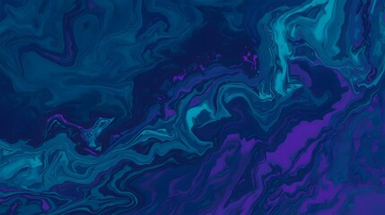 Abstract Fluid Marble Background in Indigo and Teal