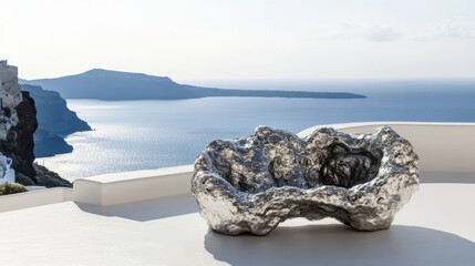Extreme Close up Unrreal engine greek mythology mermaid pyrite cluster loveseat shaped a perfect symbiosis, a beautiful blending on one pyrite cluster loveseat and a greek mythology mermaid shape fusi