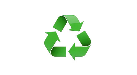 Obraz premium Recycle symbol green arrows isolated PNG with Transparent Background