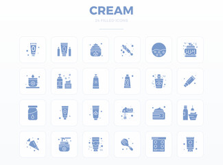 Enhance your projects with 24 SolidFill vector icons themed around Cream, featuring 128x128 PIXEL perfect resolution ideal for clean and professional designs.