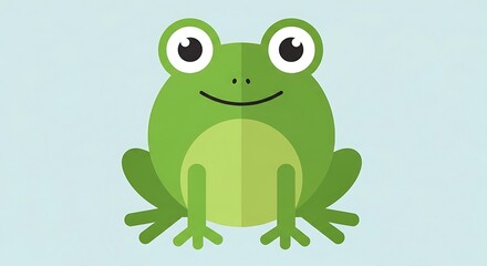 Obraz premium Cute Green Frog Cartoon.
