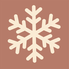 Simple Geometric Snowflake Illustration with Rounded Edges for Winter Season