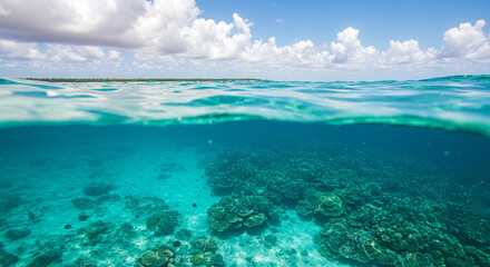 Fototapeta premium Crystal Clear Ocean with Coral Reef