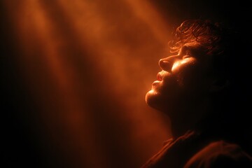 Emotional theater scene with spotlight focus high resolution picture