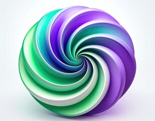 Abstract, vibrant spiral sphere